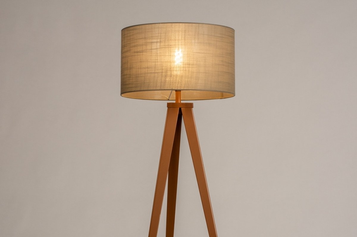 Lumidora Vloerlamp 31168 - ANTIQUA - E27 - Bruin - Taupe - Metaal - ⌀ 52.5 cm