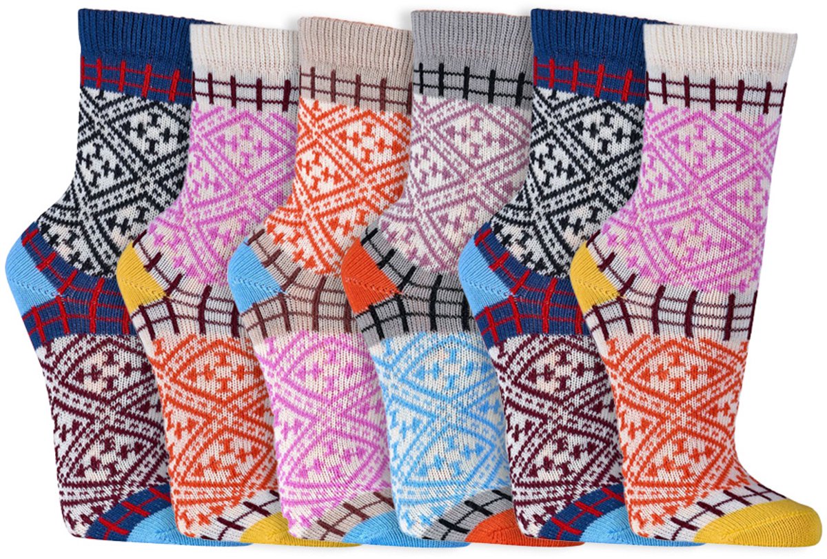 Dames sokken | Hygge sokken | Thema: Folklore | Maat: 35-38 / 39-42 | 6 paar