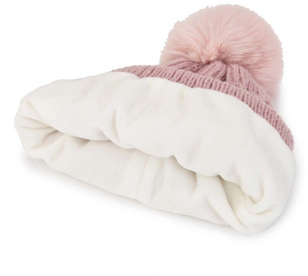 1 stuk dames wintermuts, wollen muts, thermische laag katoen met pompon, dames outdoor skiën,roze — cadeau in Mode & Accessoires - foto 2
