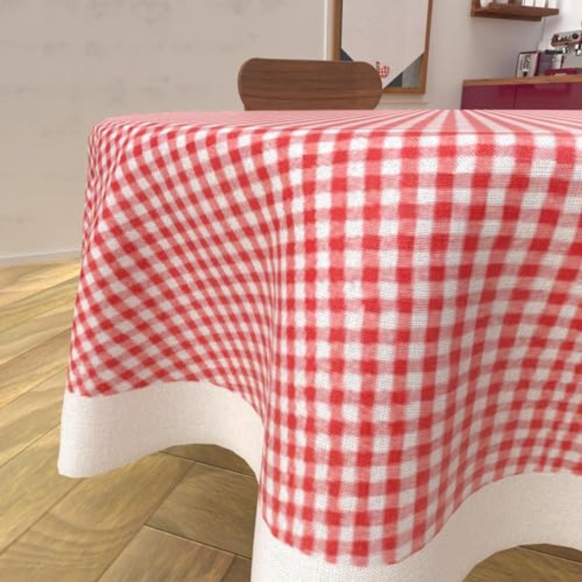 Rond Vuilafstotend Tafelkleed 160 cm Katoen Rood