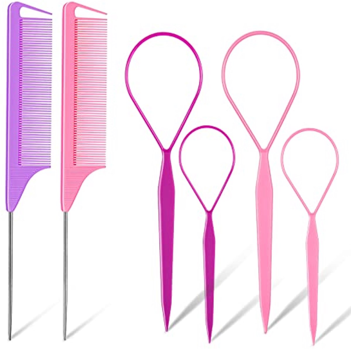 Haar Loop Tool Set - 6 Delen voor Franse Vlechten & Haarkam