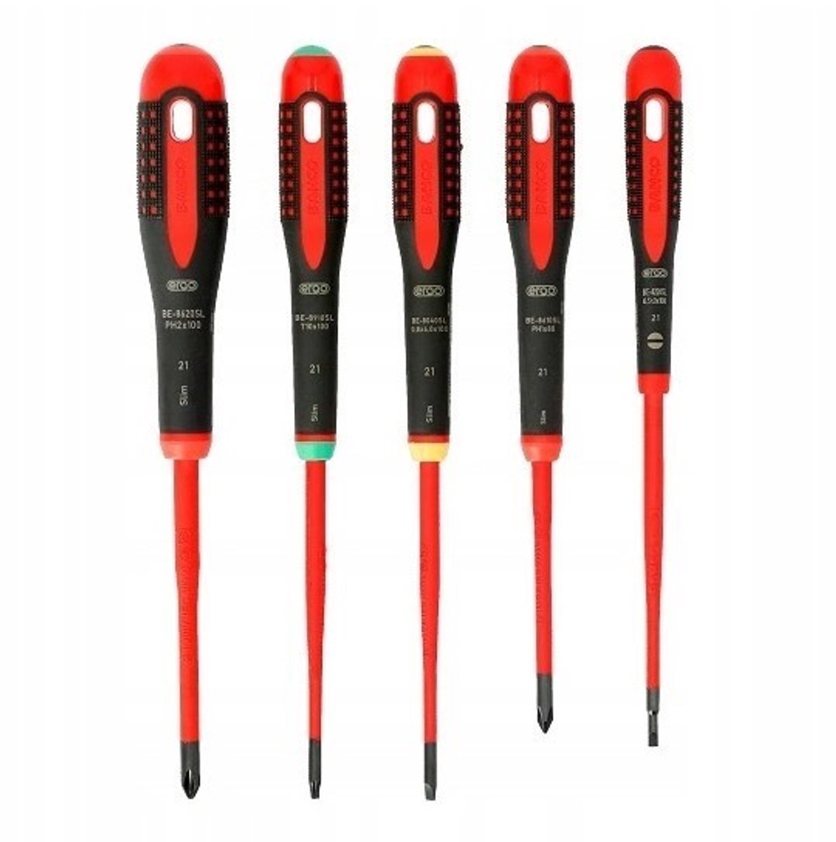 Bahco Slim VDE ERGO Schroevendraaierset - 5 Delig - Platte, Phillips & Torx
