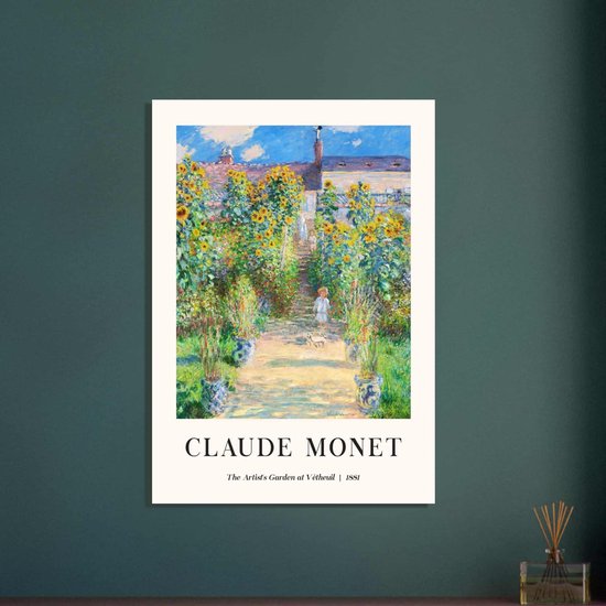 Affiche Claude Monet - Le jardin de l'artiste à Vétheuil 50x70 cm