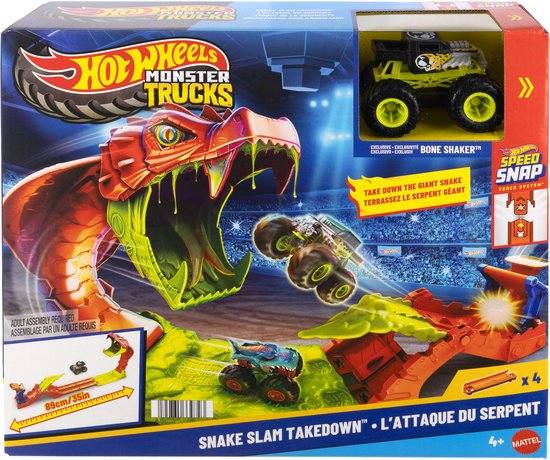 Hot Wheels Monstertrucks - Sla de Slang Knock-Out Speelset