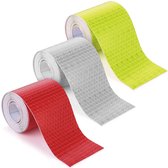 Tape réfléchissante - 3 pièces, 3 couleurs - 3 m x 5 cm - Réflecteur auto-adhésif - Réflecteur pour vélo - Bande de signalisation réfléchissante - Bande réfléchissante imperméable pour remorques, Voitures et usage extérieur