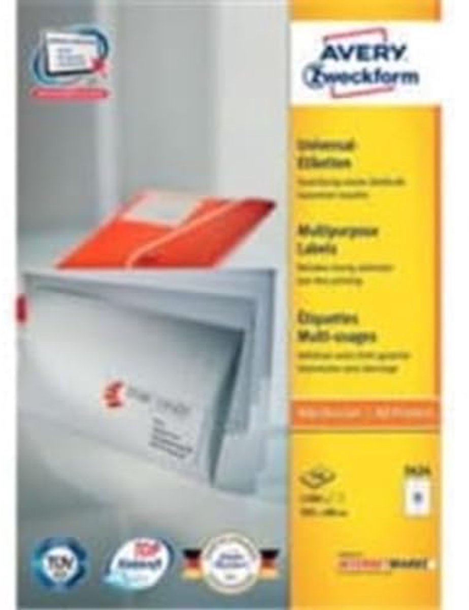 Adresstickers A4 105x48 mm - 1200 zelfklevende etiketten, mat papier, bedrukbaar