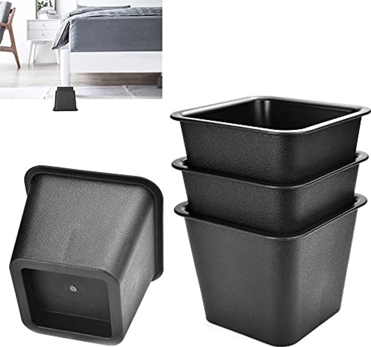 Meubelverhogers 4 stuks - 3 inch Hoogtevergroting voor Bed, Stoel en Bureau