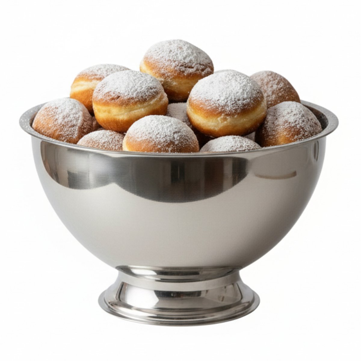 Excellent Houseware oliebollenschaal - op voet - RVS - zilver - 30 x 19 cm - schaal