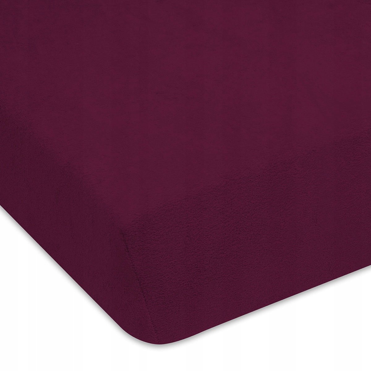 Badstof hoeslaken met elastiek 80x200 cm - Pruim Paars