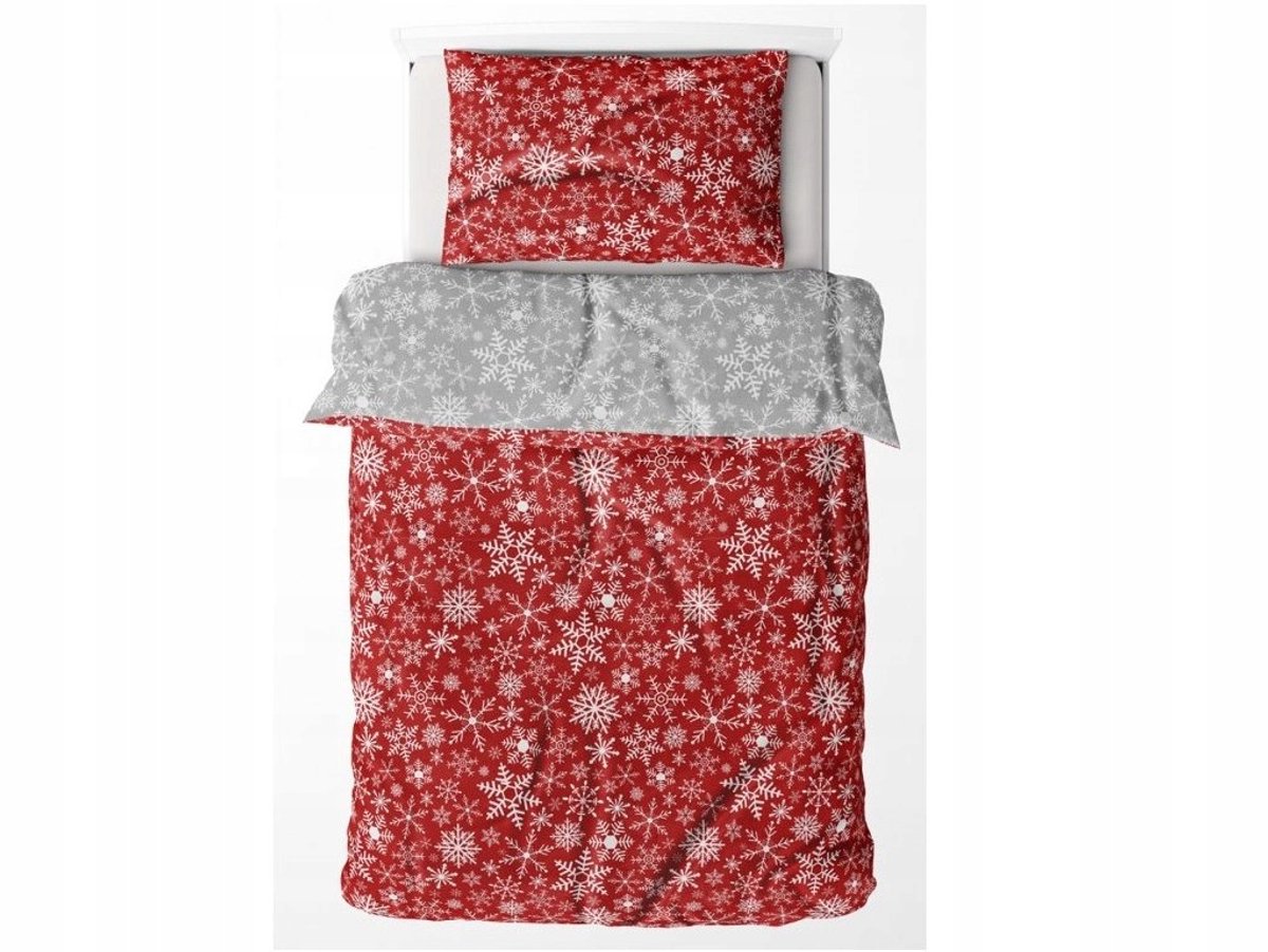 Kerst Dekbedovertrek Set 160x200cm - 3 Delig - Koraal