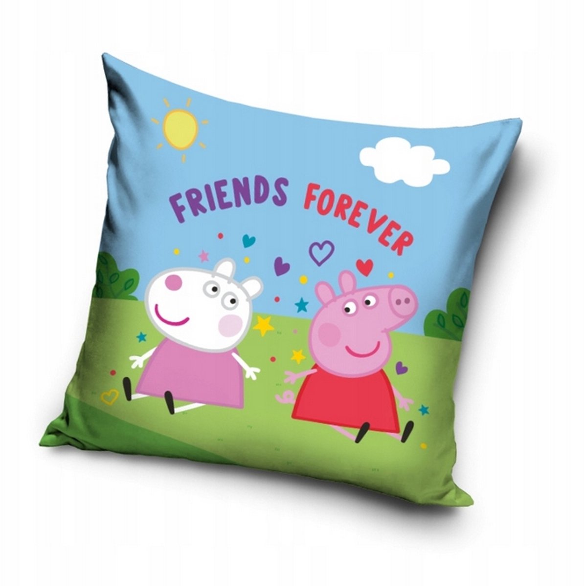 Peppa Pig Kussenhoes 40x40 cm - Zacht Welwets, Kinderkamer Decoratie