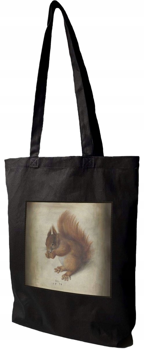 Hans Hoffmann shopper tas met rode eekhoorn applicatie