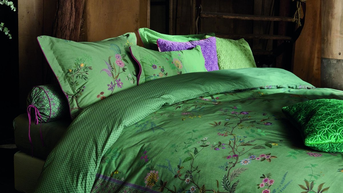 Pip Studio Bustani dekbedovertrek - Tweepersoons - 200 x 200/220 cm - Groen