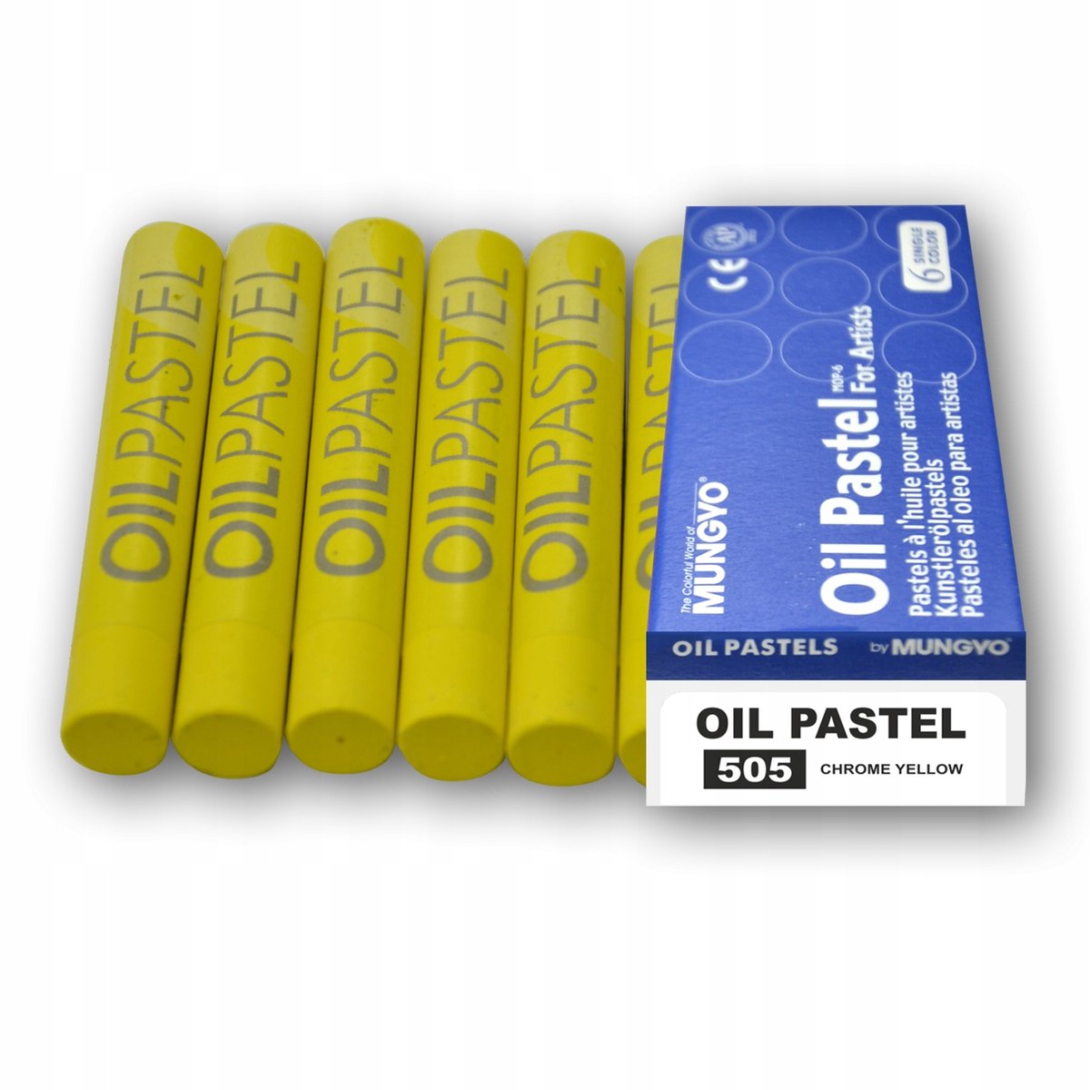 Mungyo Oliepastels Set - 6 Stuks - Chroomgel