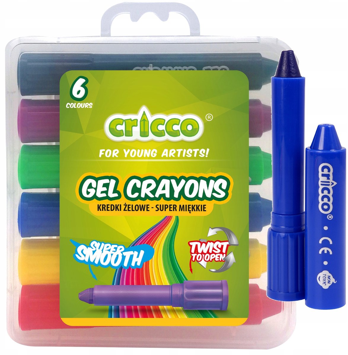 Cricco Gelpotloden 3-in-1: Aquarel, Pastel & Kleur - 6 Kleuren