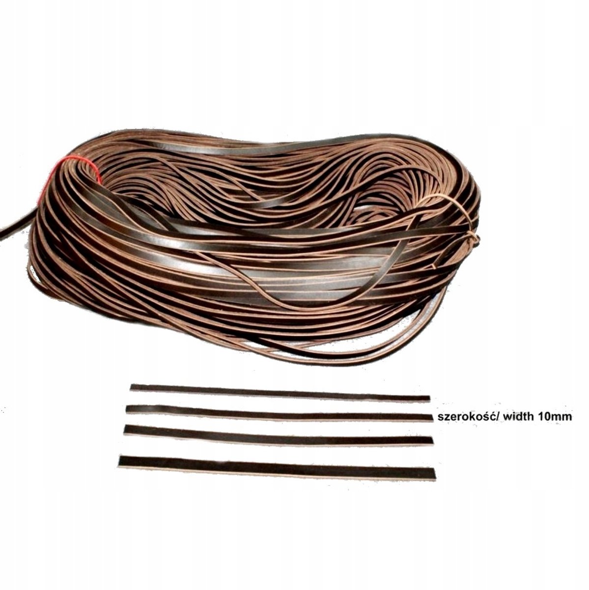 Dingo Gear Lederen Riem 1,0cm Breed - Donkerbruin (per meter)