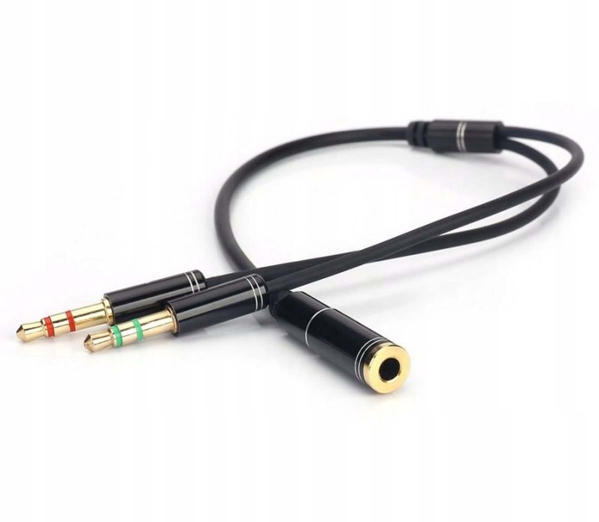 3,5 mm mini-jack kabeladapter: hoofdtelefoon en microfoon