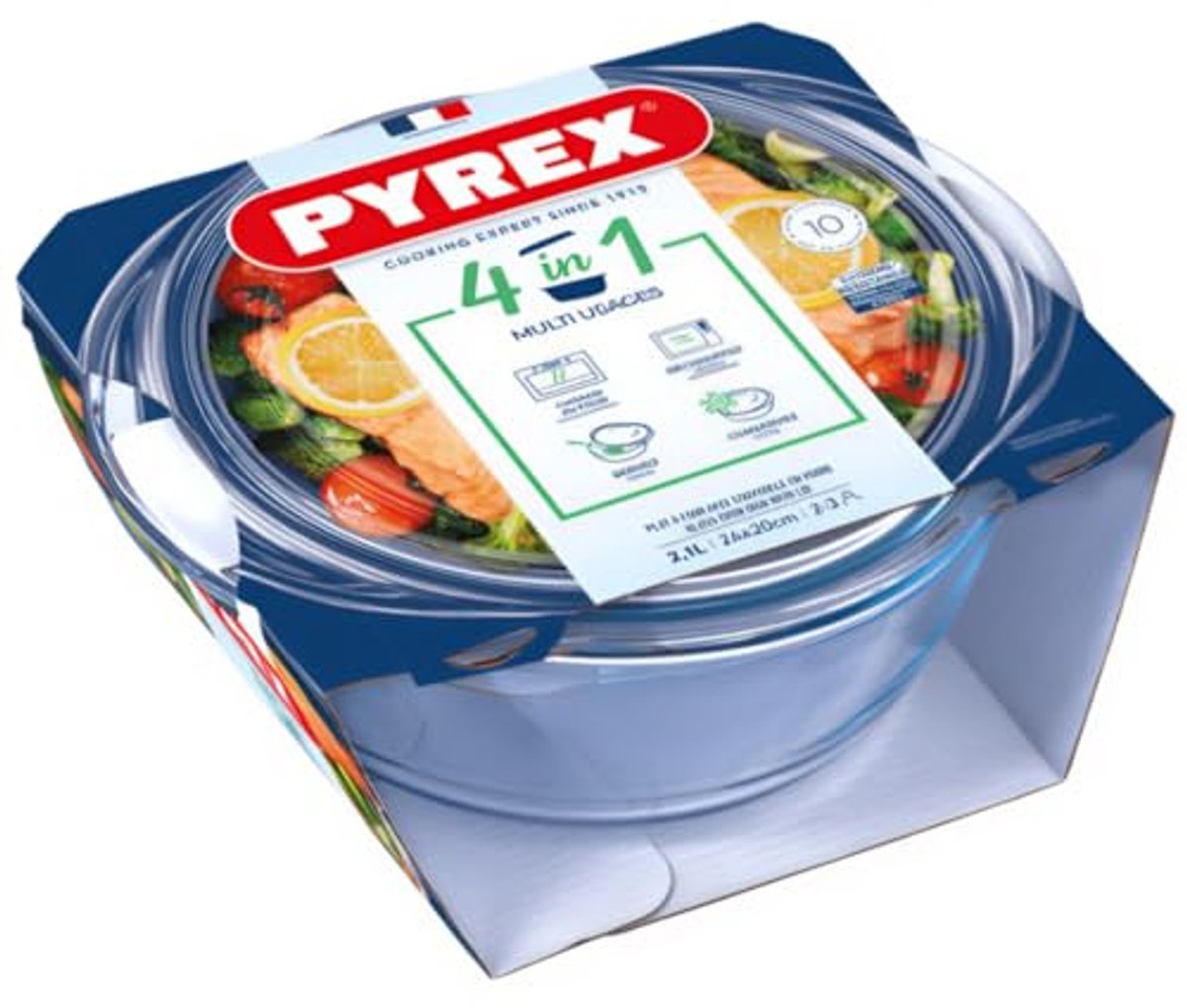 Boro Kookpan met Deksel, 1,6 l + 0,5 l - Magnetronbestendig en Vaatwasmachinebestendig