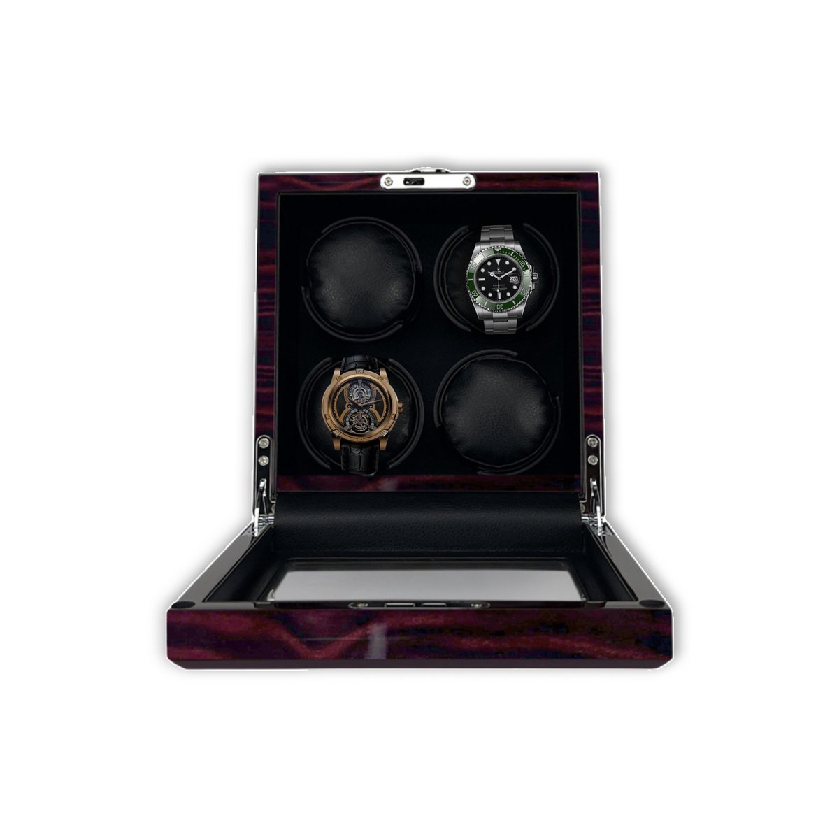 Leader Luxe Watchwinder voor 4 horloges - Horloge opwinder - horloge box - Ebony