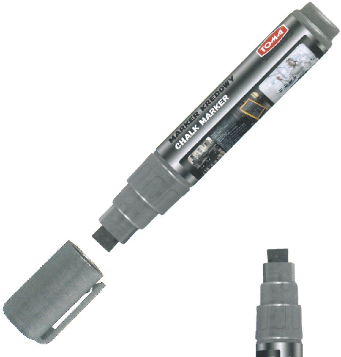 Toma TO-291 Krijtmarker voor Whiteboards, Zilver, 5x8mm