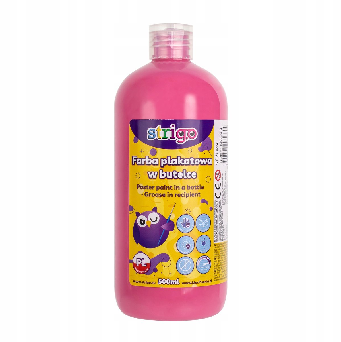 STRIGO Plakkaatverf Fles Roze 500 ml