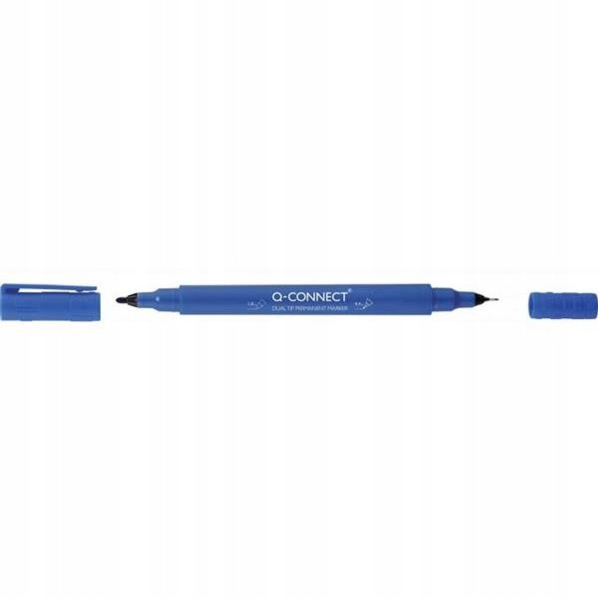 Q-CONNECT Dubbelzijdige CD/DVD Marker - Blauw, 0,4 mm & 1 mm