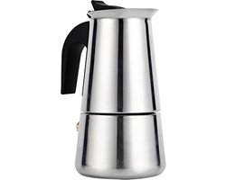 Draagbare Moka-Pot voor Italiaanse Espresso, 2-9 Kopjes, Roestvrijstalen Koffiezetapparaat voor Gas en Inductie