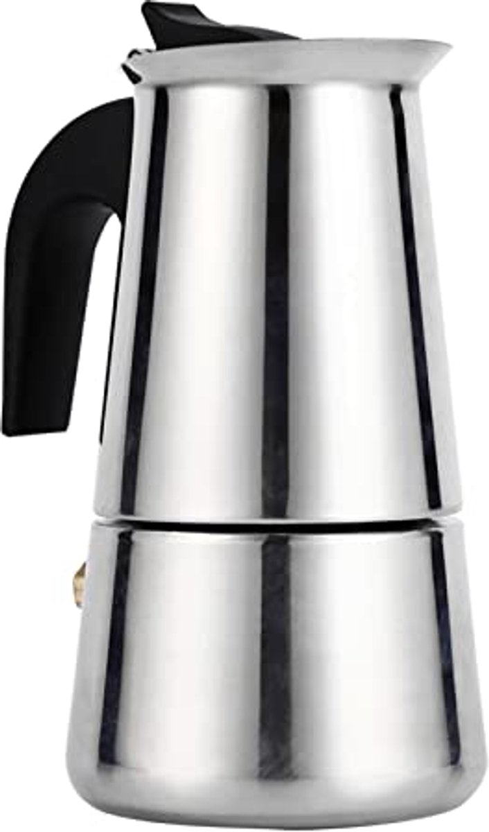 Draagbare Moka-Pot voor Italiaanse Espresso, 2-9 Kopjes, Roestvrijstalen Koffiezetapparaat voor Gas en Inductie
