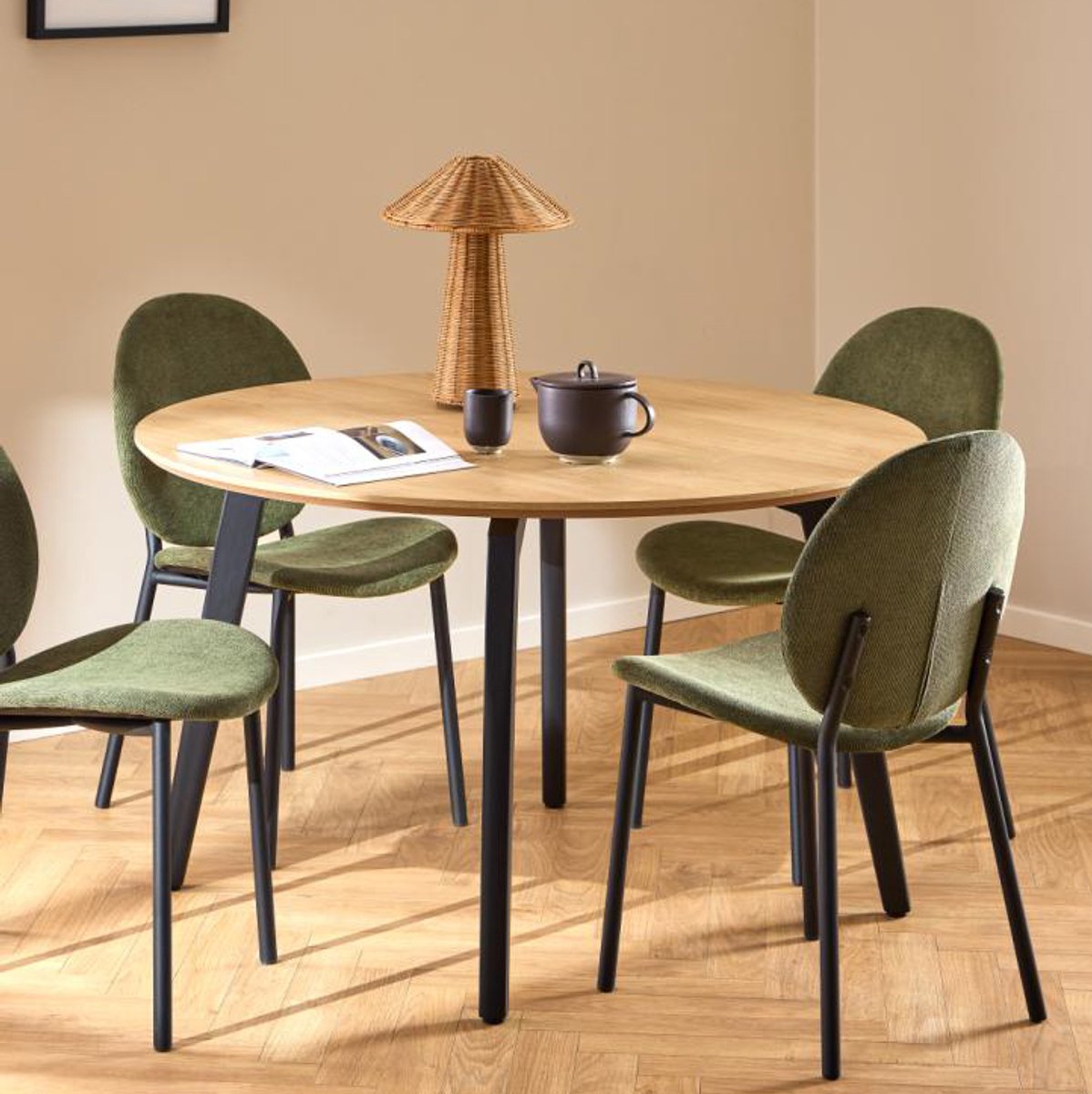 Giga Living Eettafel Karen - Rond Naturel - Ø120x75cm
