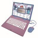 Roze Lexibook laptop met Stitch-afbeelding, een scherm met activiteiten en een blauwe muis.