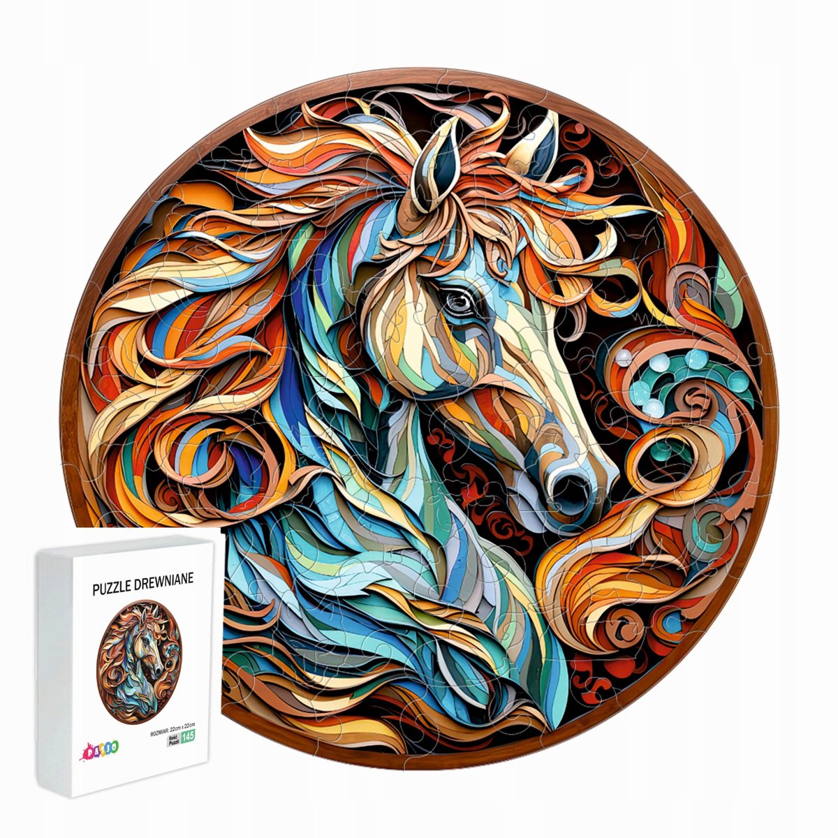 Houten Paard Puzzel 145 Stukjes - Cadeau voor Kinderen & Volwassenen