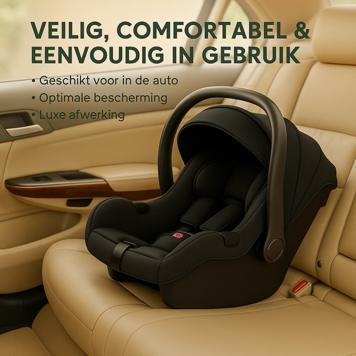 Lunola Oria Kinderwagen 3-in-1 met Autostoel - Full Black - afbeelding 3