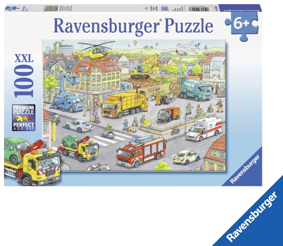 Ravensburger XXL 100 Stuk Puzzel: Voertuigen in de Stad