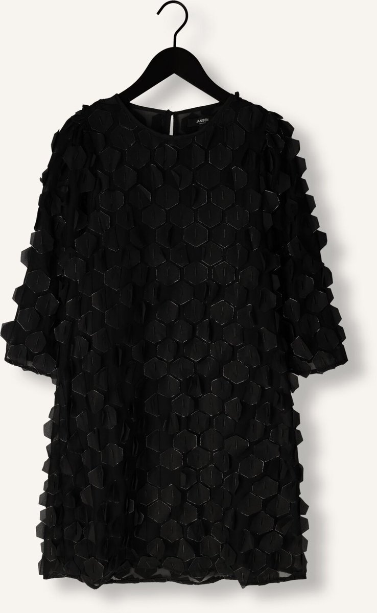 Jansen Amsterdam 3d560 Jurk Pia Dames - Jurk - Zwart - Maat S