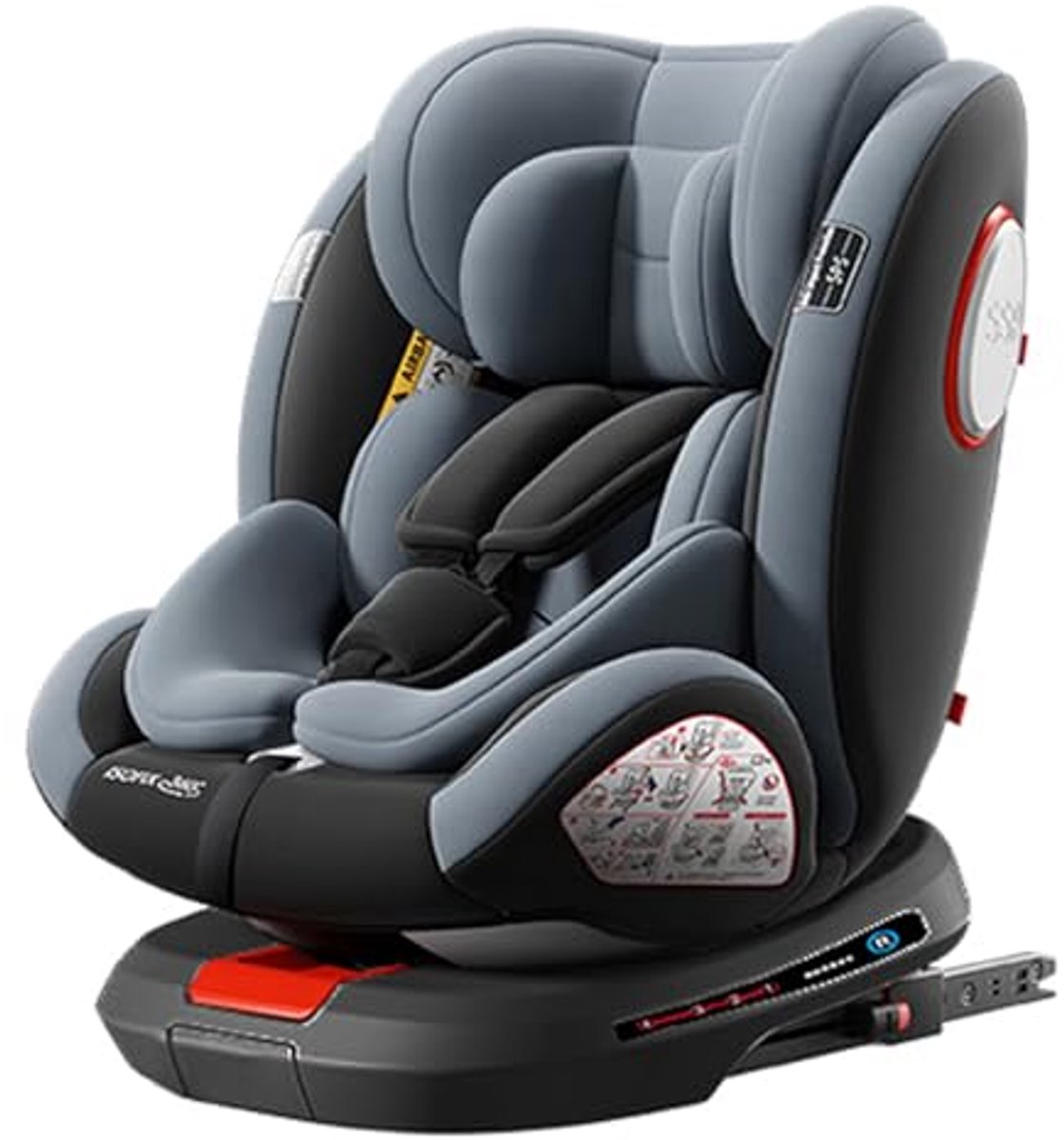 Image of 360° Draaibare Ligautostoel met Verstelbare Hoofdsteun voor Baby's
