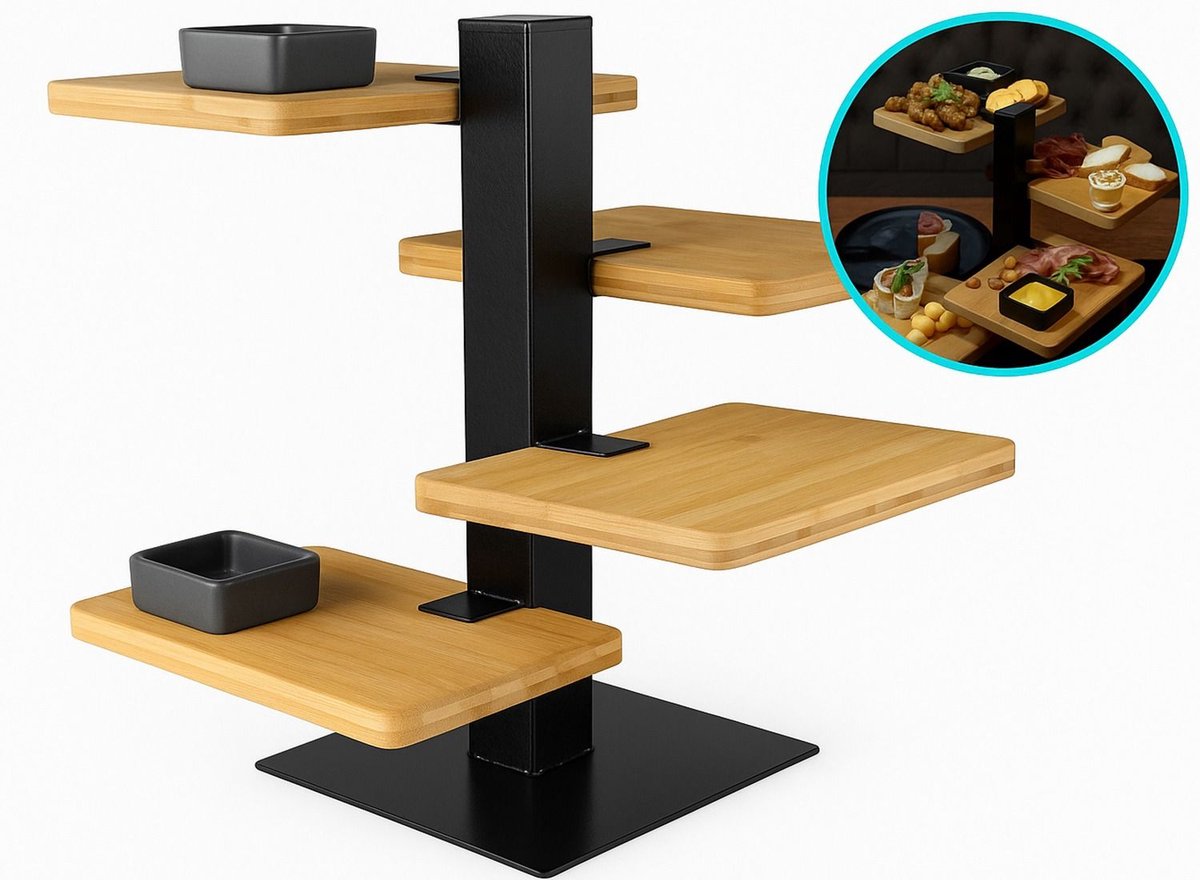 Gusta Serveertoren - 4 bamboe planken