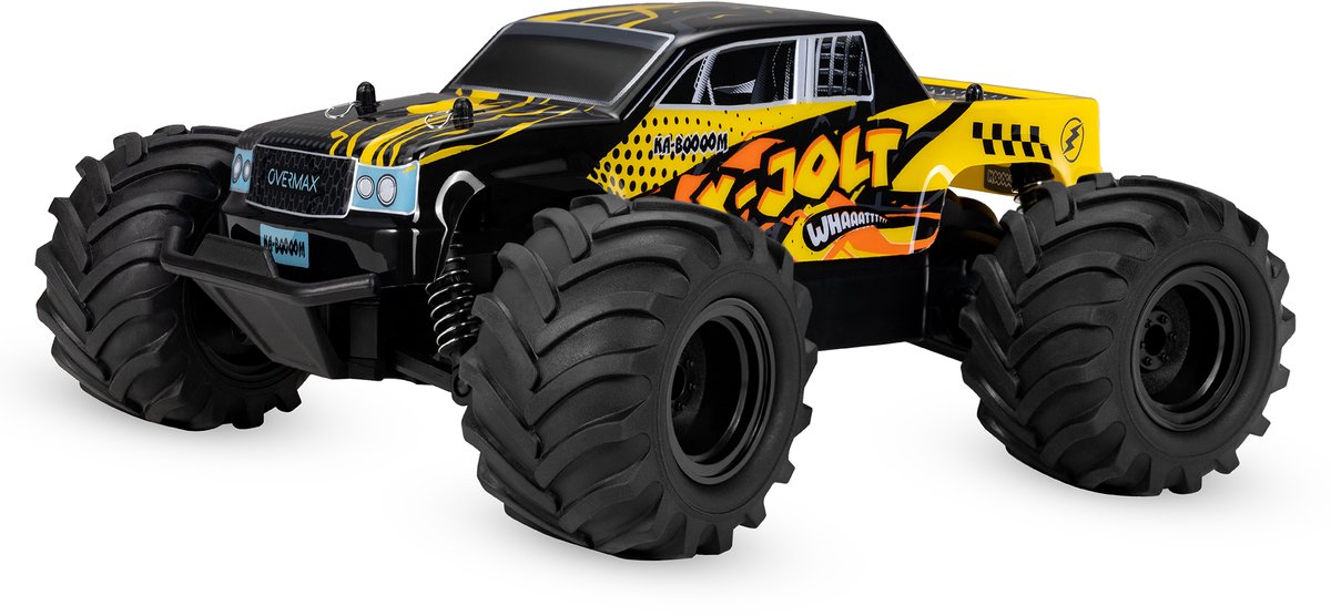 Overmax X-Jolt RC Auto – 20 km/u – Achterwielaandrijving, 2 Accu’s tot 30 min Rijtijd, Vering, Stootbumper, Offroad Banden, Plooibare Snelheidsregeling, Ergonomische Afstandsbediening – Racewagen voor Kinderen & Volwassenen - Bestuurbare Auto — afbeelding 8