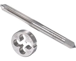 Tapset Handtap - Tap en Matrijs Set M6 x 0,5, Metrische HSS, Machine Tap en Rond Gereedschap, Geschikt voor Draadreparatie