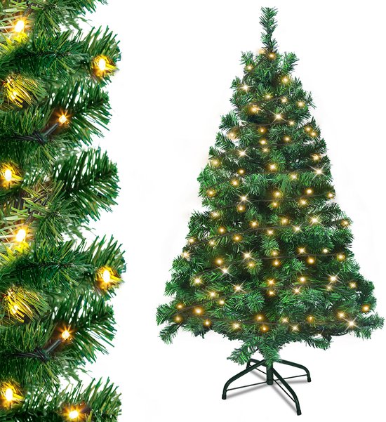 LED kerstboom 150cm – warmwit – 8 lichtmodi – opvouwbaar