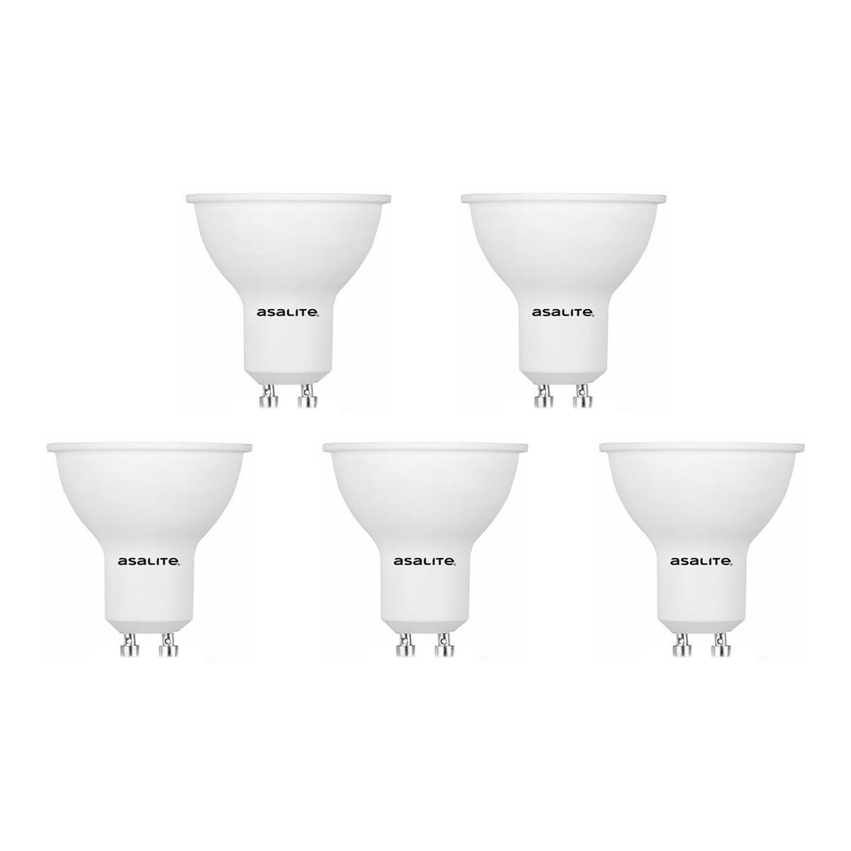 Asalite LED Lamp Spot GU10 Fitting - 3W = 25W - 260 Lumen - 3000K Warm Wit Licht - Niet Dimbaar - 220-240V - Ø50mm - GU10 LED Spotlamp - 5 stuks