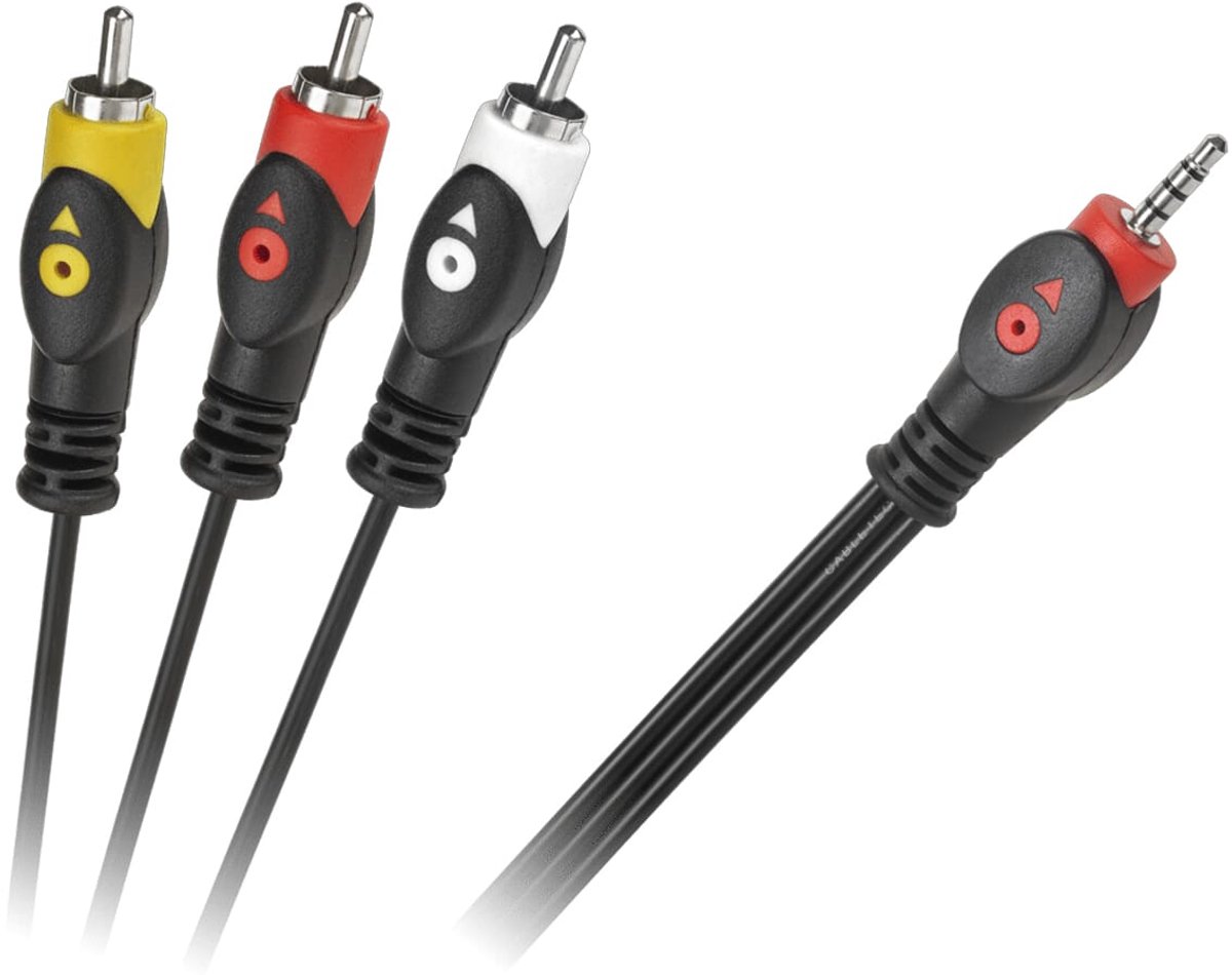 Orbit Electronic Audio/Video Kabel - 3x RCA (m) naar 3.5mm Jack (m) - 3m - Zwart