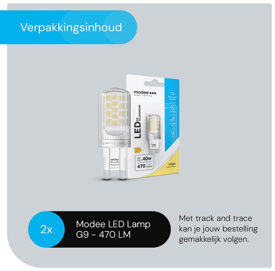 Modee Lampe LED G9 - 4,2W 2700K 470 LM 230V - Insert de lampe LED - Wit Chaud - 2 pièces