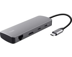 Trust Vylor 8-in-1 adapter met meerdere poorten – Laptop adapter – USB‑C‑hub