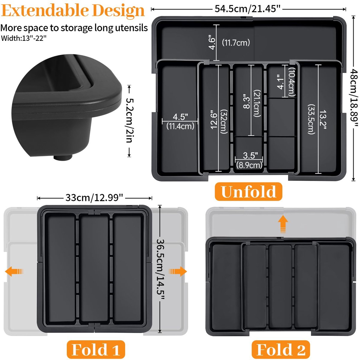 Ibenzoa® Uitschuifbare bestekorganizer met zes ruime vakken voor keuken en meer