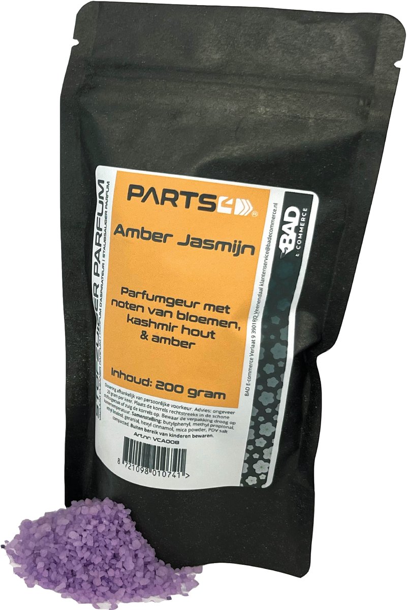 PARTS4® Stofzuiger parfum Amber Jasmijn | 200 gram in hersluitbaar zakje | Verspreidt een aangename geur tijdens het stofzuigen