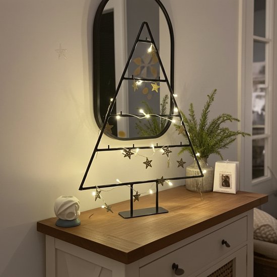 Wanddecoratie Metaal Zwart Ster Kerst
