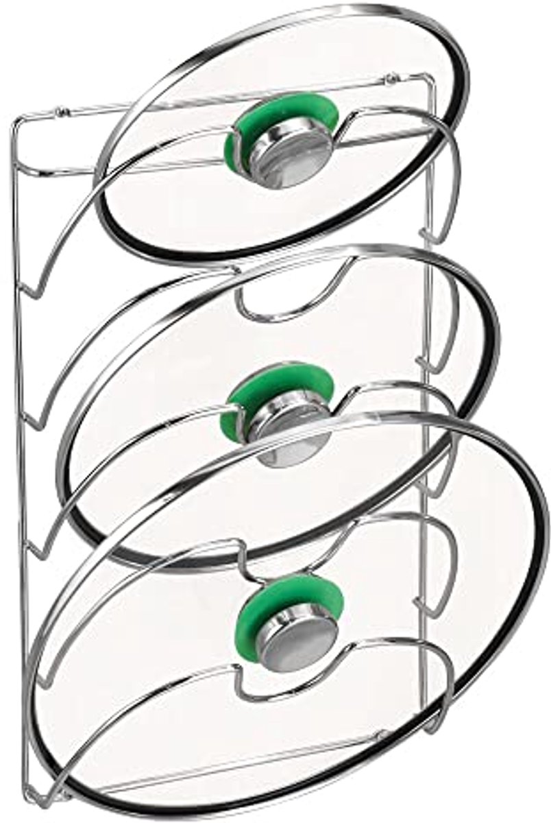 Pan lid holder voor keukengerei - veelzijdige opslagoplossing - chroom