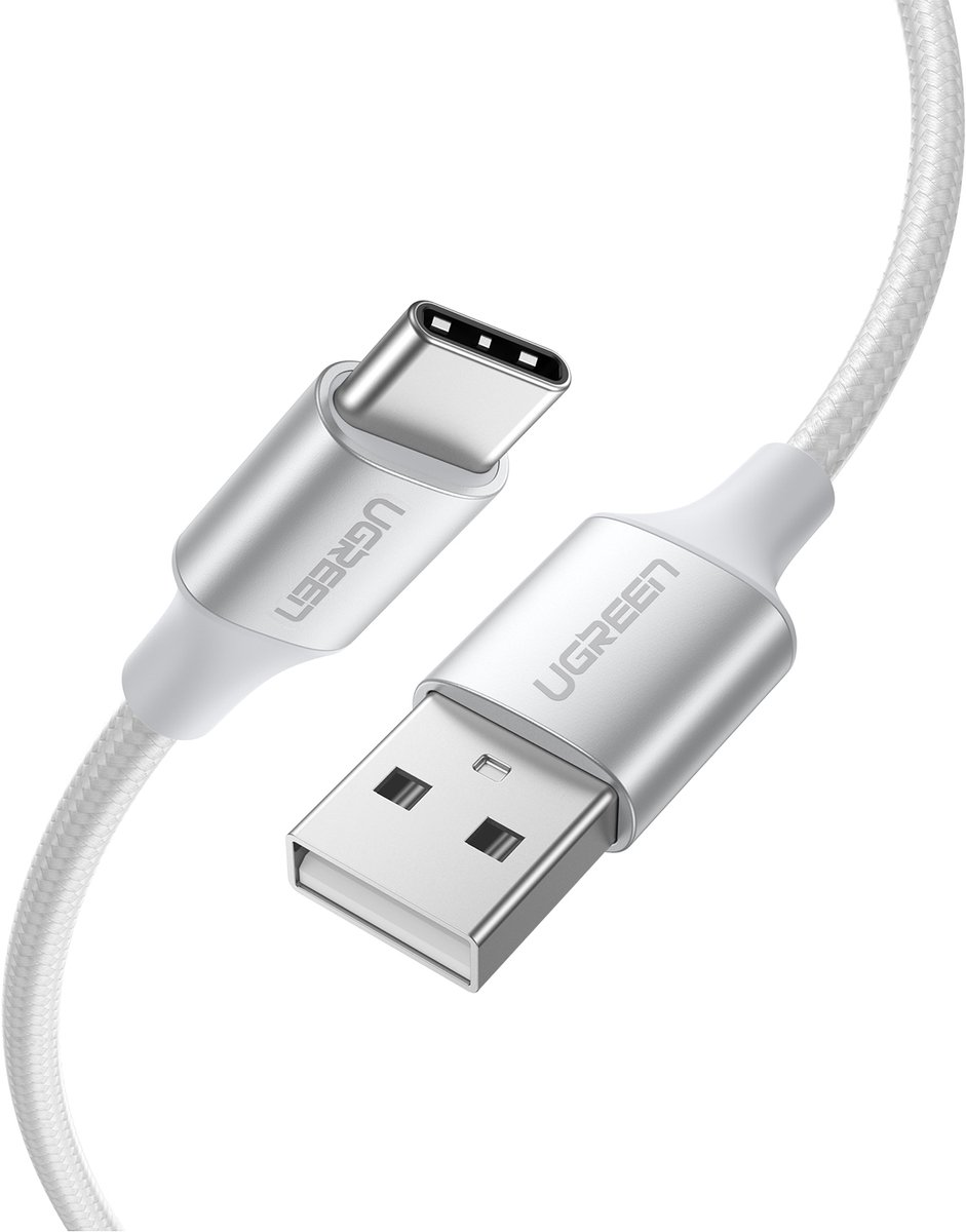 UGREEN USB-A naar USB-C Kabel 3A Fast Charge 3 Meter Wit