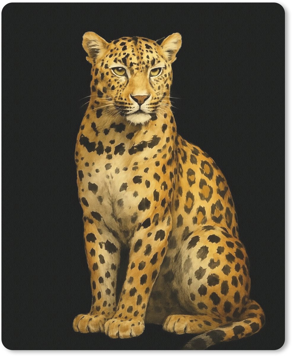 Muismat 19x23 cm - Mousepad Panter - Realistisch - Bruin - Muismatten