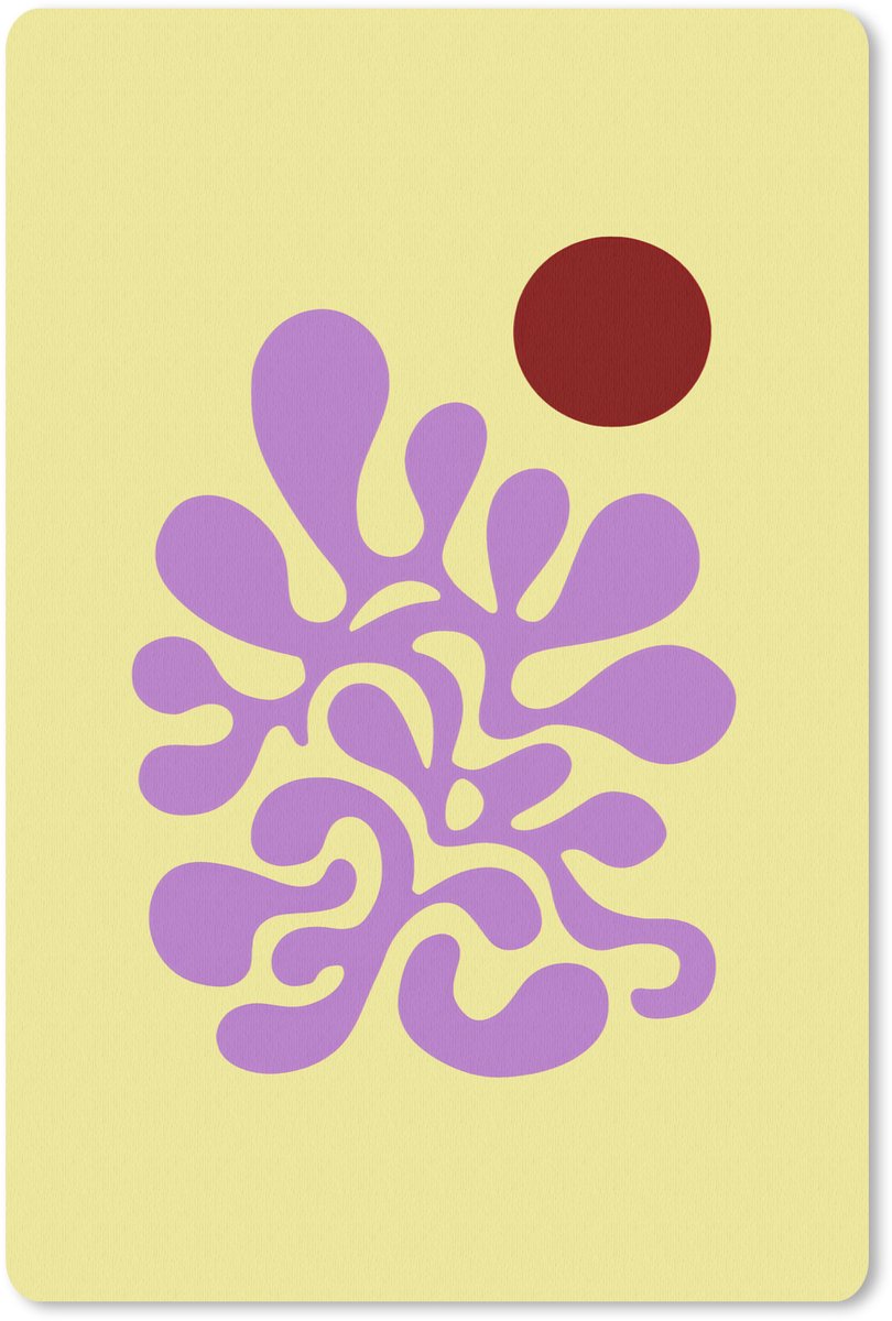 Muismat 18x27 cm - Mousepad Koraal - Cirkel - Abstract - Geel - Muismatten